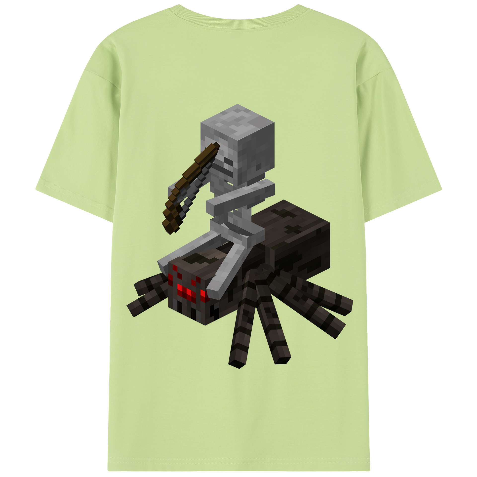 （画像用） マインクラフト ブロックの世界 Minecraft MC Block world 綿100％半袖Tシャツ（背面プリント）